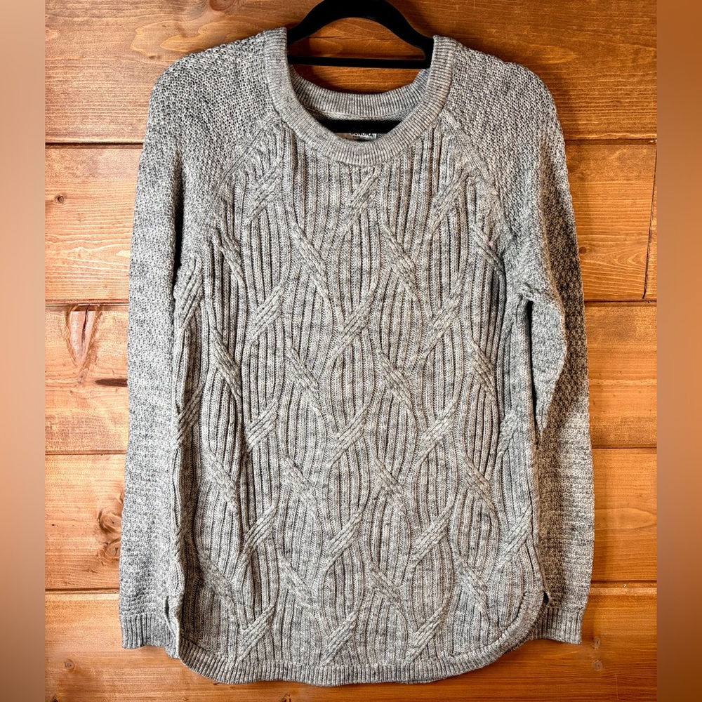 Sonoma Women's Gray Tunic Style Cable Knit Sweater Small
